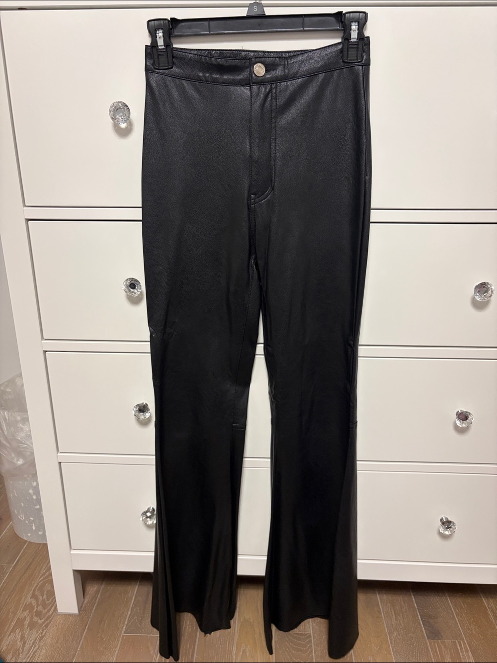 Skylar + Madison Black Faux Leather Flare Pants